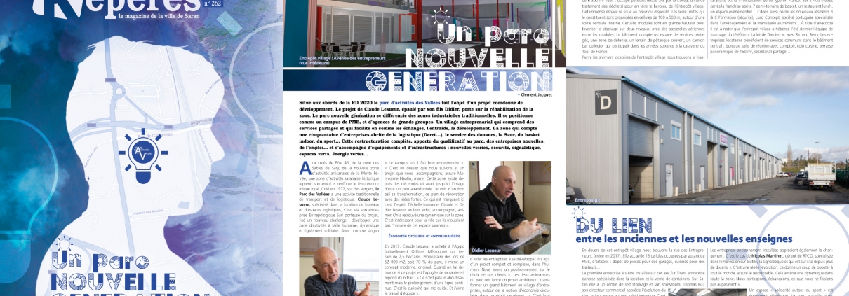 Repères Magazine n°262 ; Un parc nouvelle génération